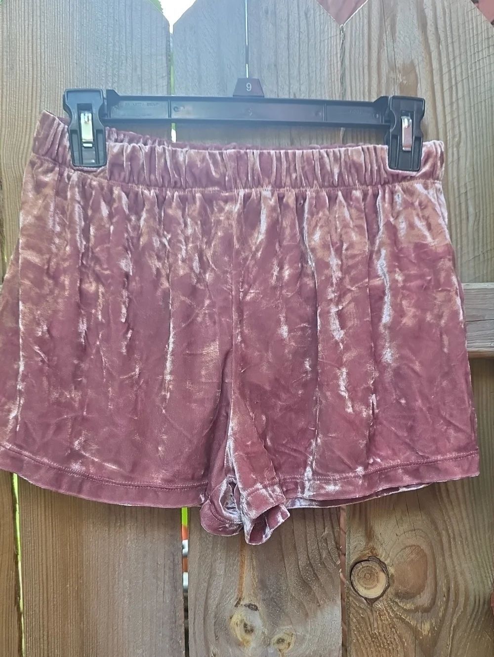 Forever 21 Velvet High Waist Shorts in Mauve